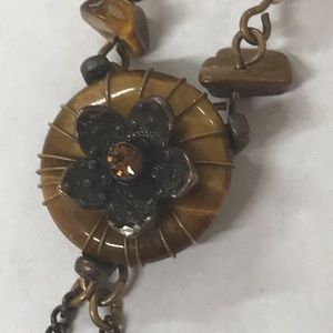 Nina Ricci ,  Gold Natural Tiger Eye Necklace Nina Ricci